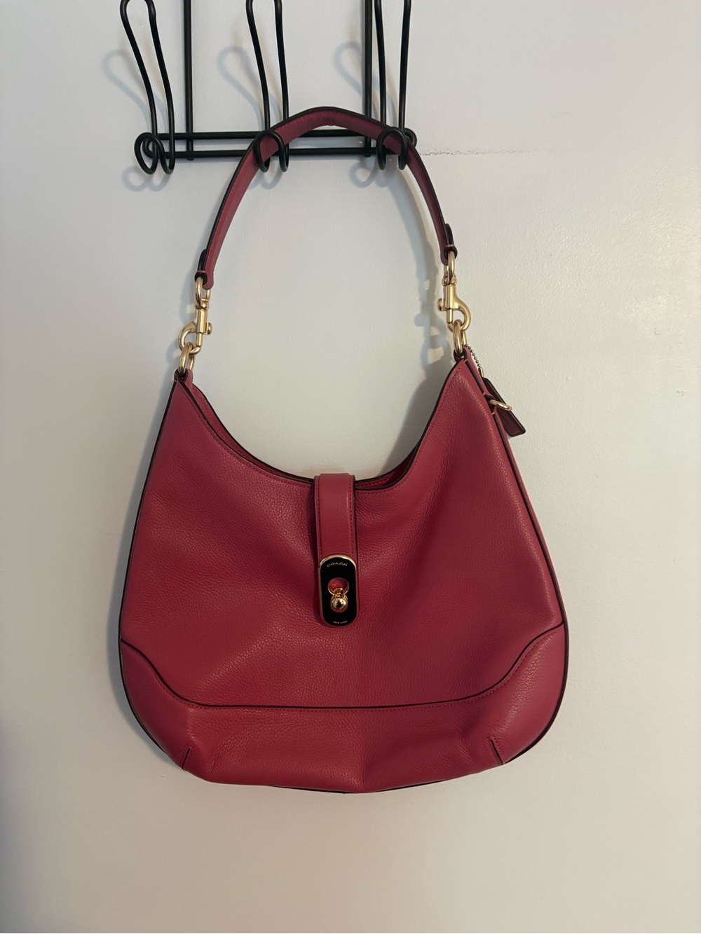 Petal  pink pebble, leather Coach Amber hobo bag